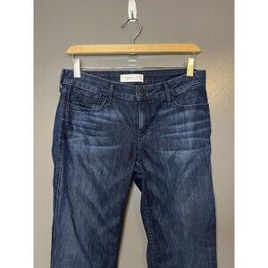 Habitual Jeans Womens 27 Dark Wash Bootcut Raw Hem Made In USA Stretch Denim